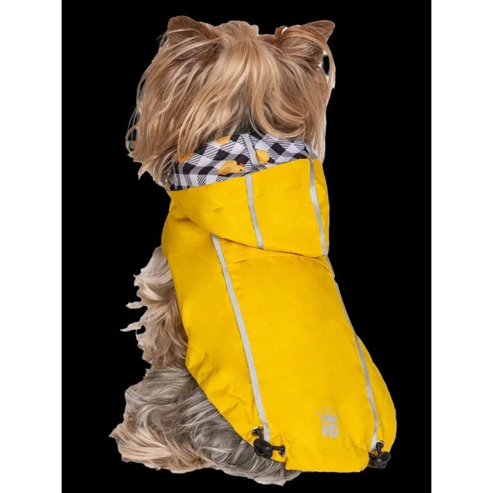 HD Pet Reversible Raincoat  - Yellow / Ducks - Size XS (10-14